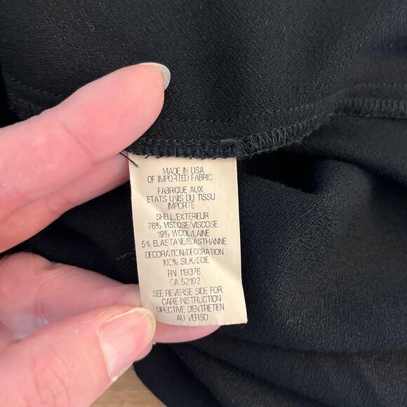 Helmut Lang Womens Wool Silk Button Up Sheer Tunic Top Size Large Black Minimal - Picture 5 of 8